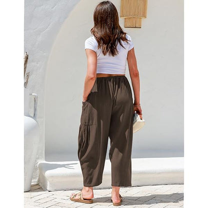 🎁Women's Polyester Wide Leg Pants with Pockets